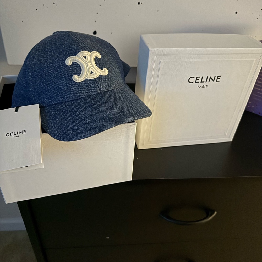Celine Dark Blue Denim Hat (Brand New)